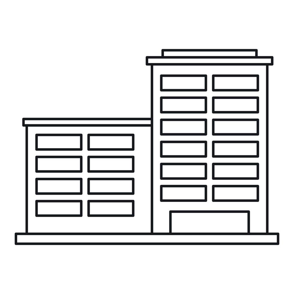 Industrial building icon, outline style vector