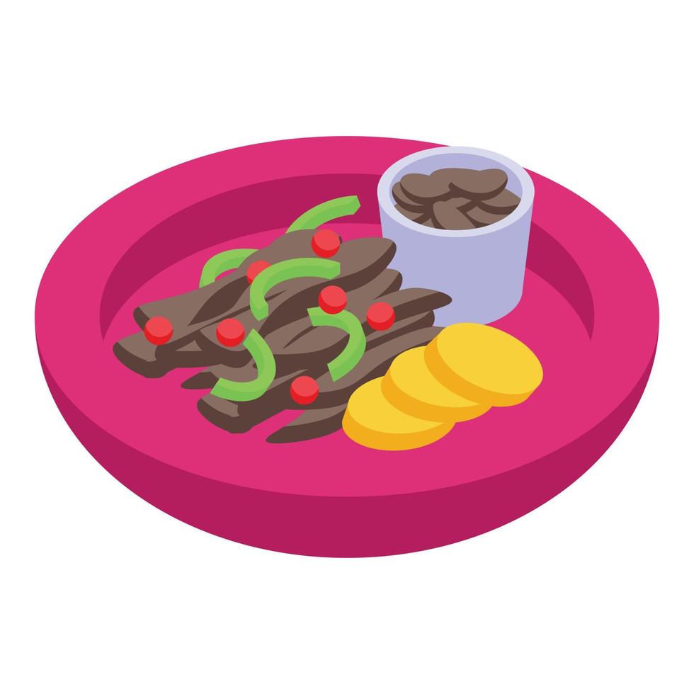 Bean food icon isometric vector. Caribbean dish vector