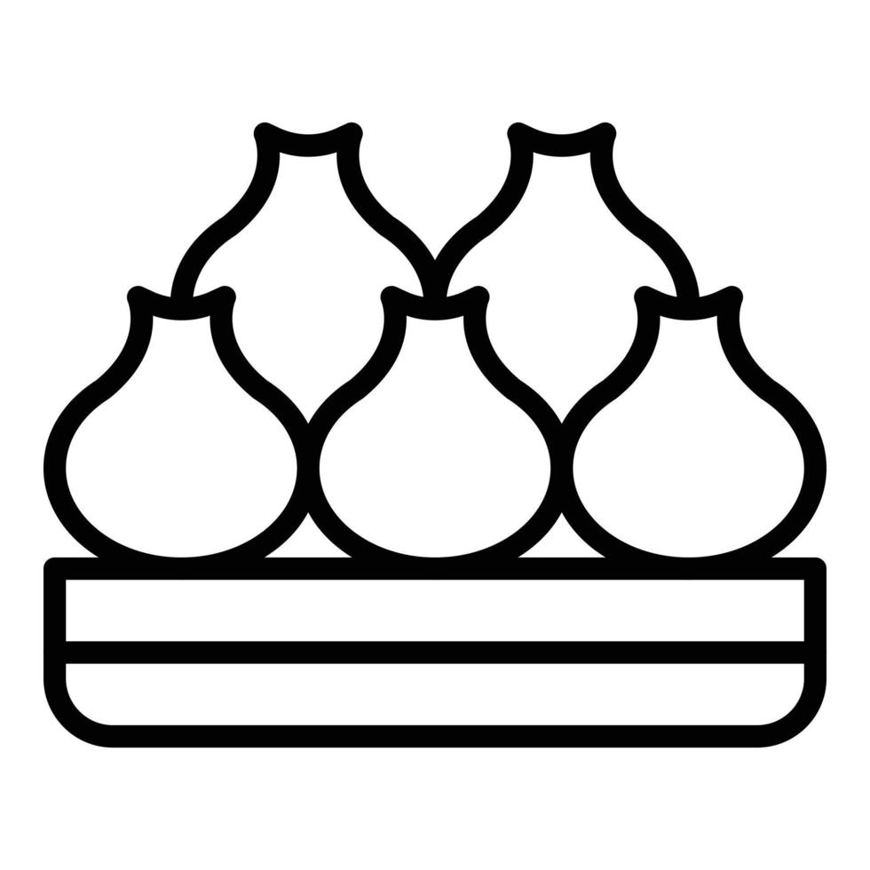 Taiwan baozi icon outline vector. Bun food vector