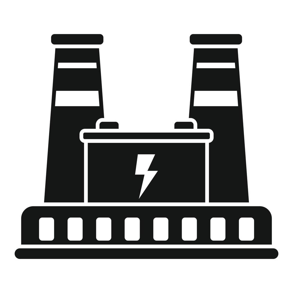 vector simple de icono de fábrica de energía de batería. seguro para las plantas