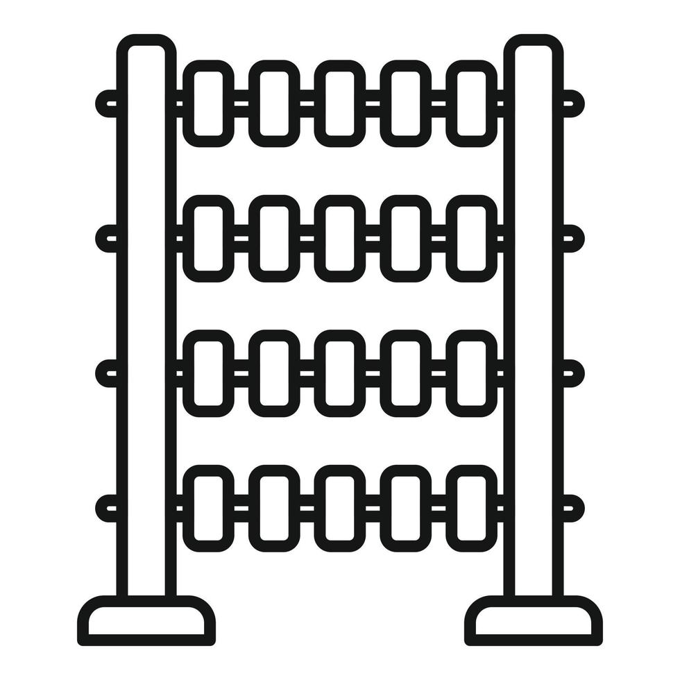 Chinese abacus icon outline vector. Math calculator vector