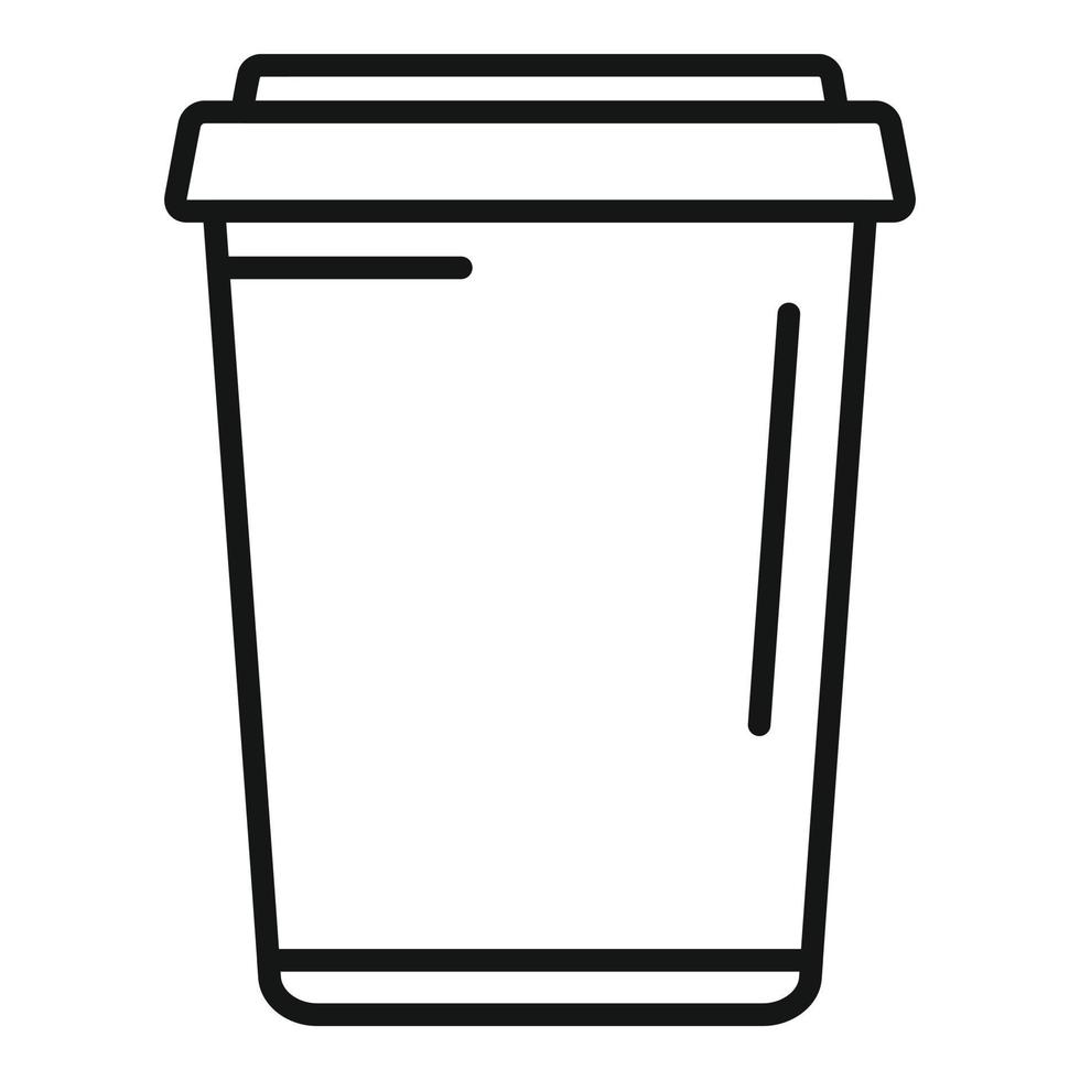 To go cup icon outline vector. Coffee glass vector