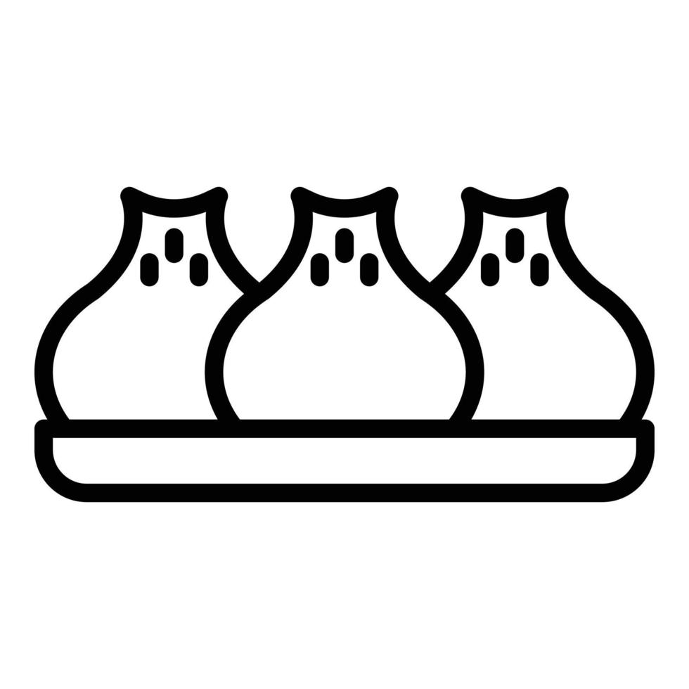 Baozi food icon outline vector. Bao chinese vector