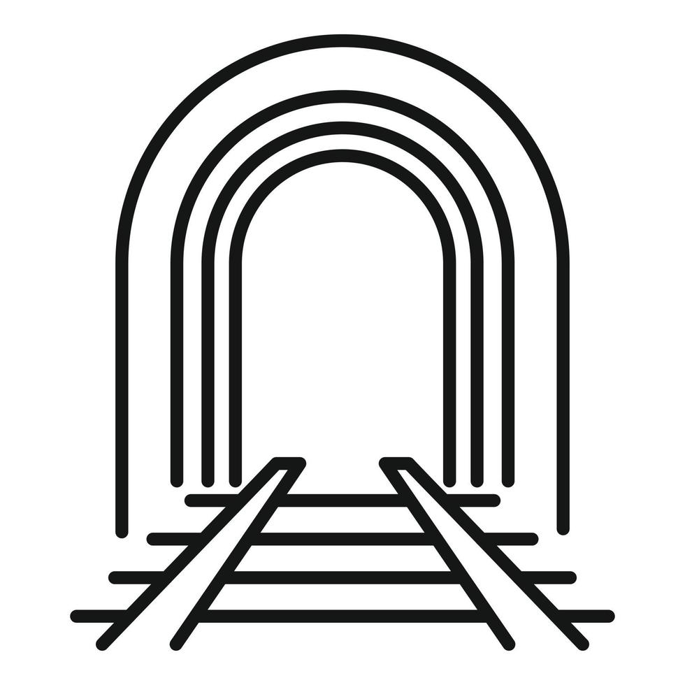 Rail tunnel icon outline vector. View entrance vector
