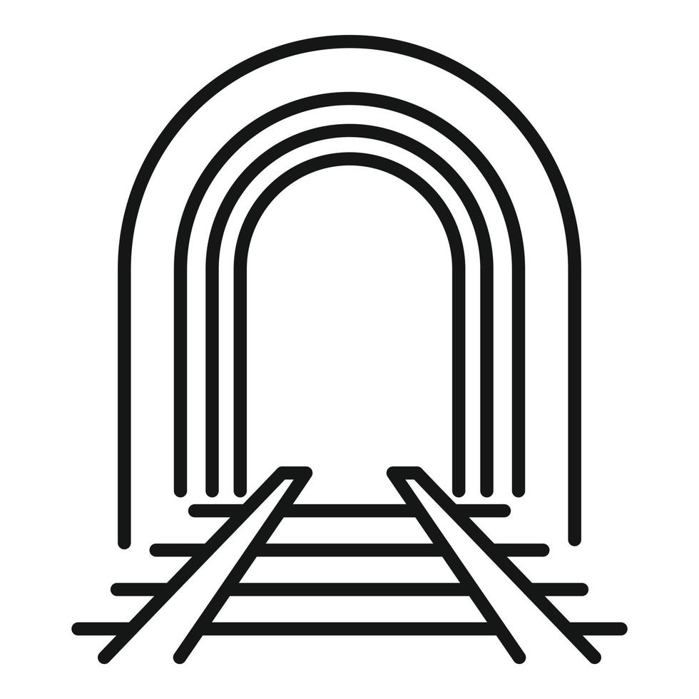 vector de contorno de icono de túnel ferroviario. ver entrada