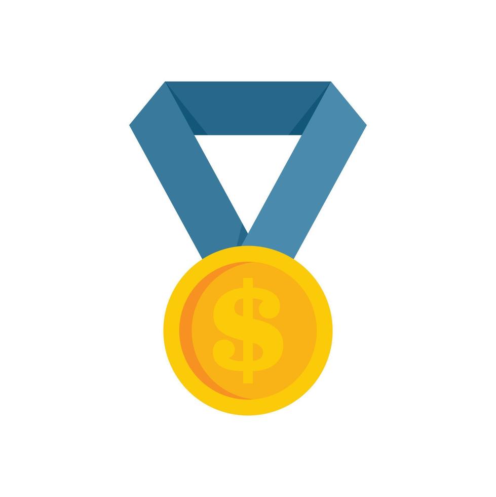 Product manager gold medal icon flat isolated vector