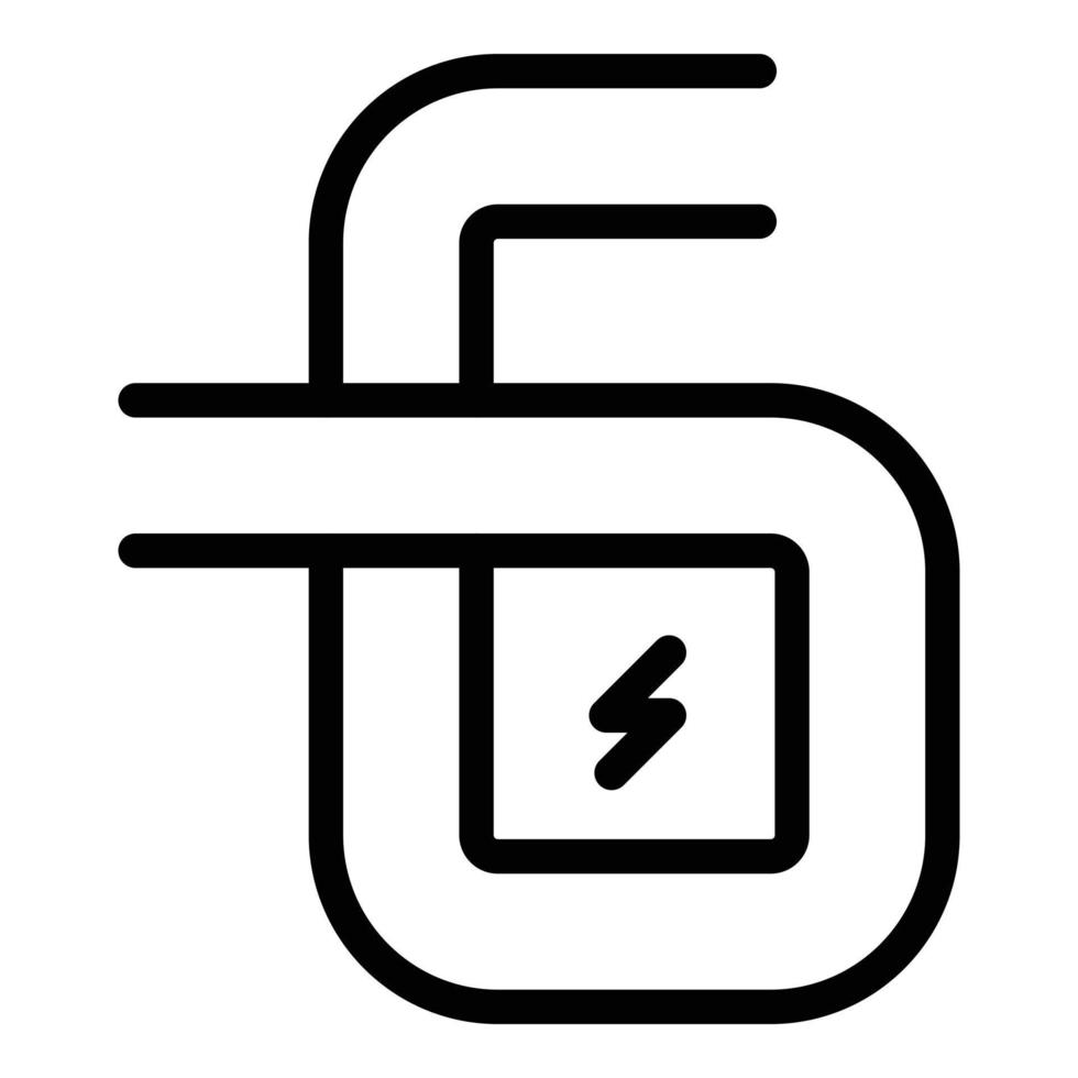 Wire internet cable icon outline vector. Fiber optic vector
