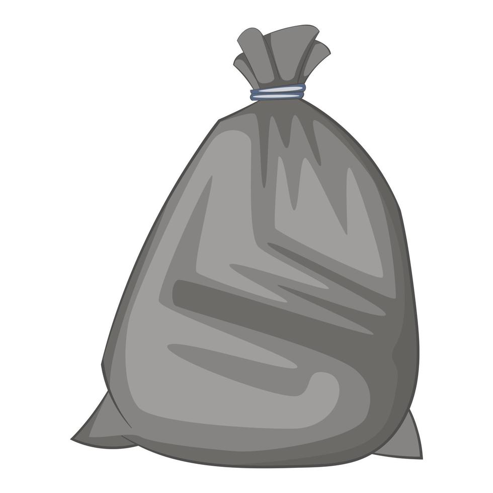 icono de bolsa de basura, estilo de dibujos animados vector