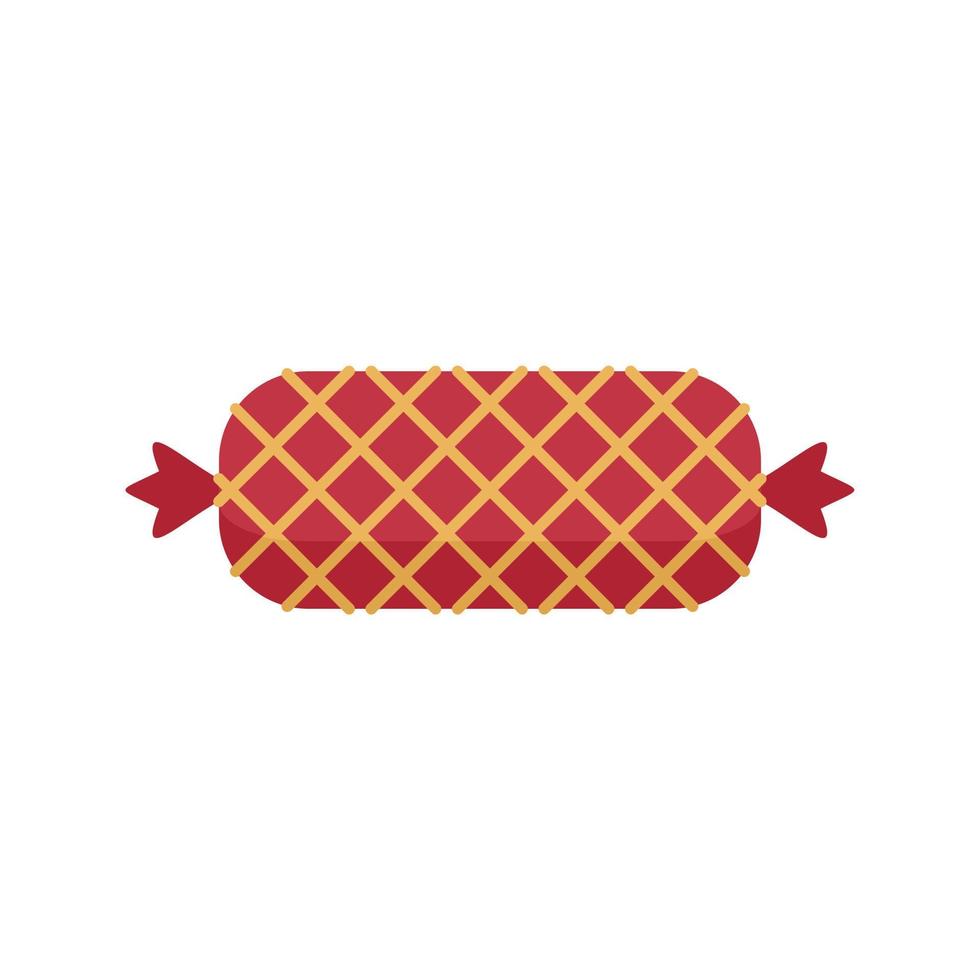 Grilled sausage icon flat isolated vector