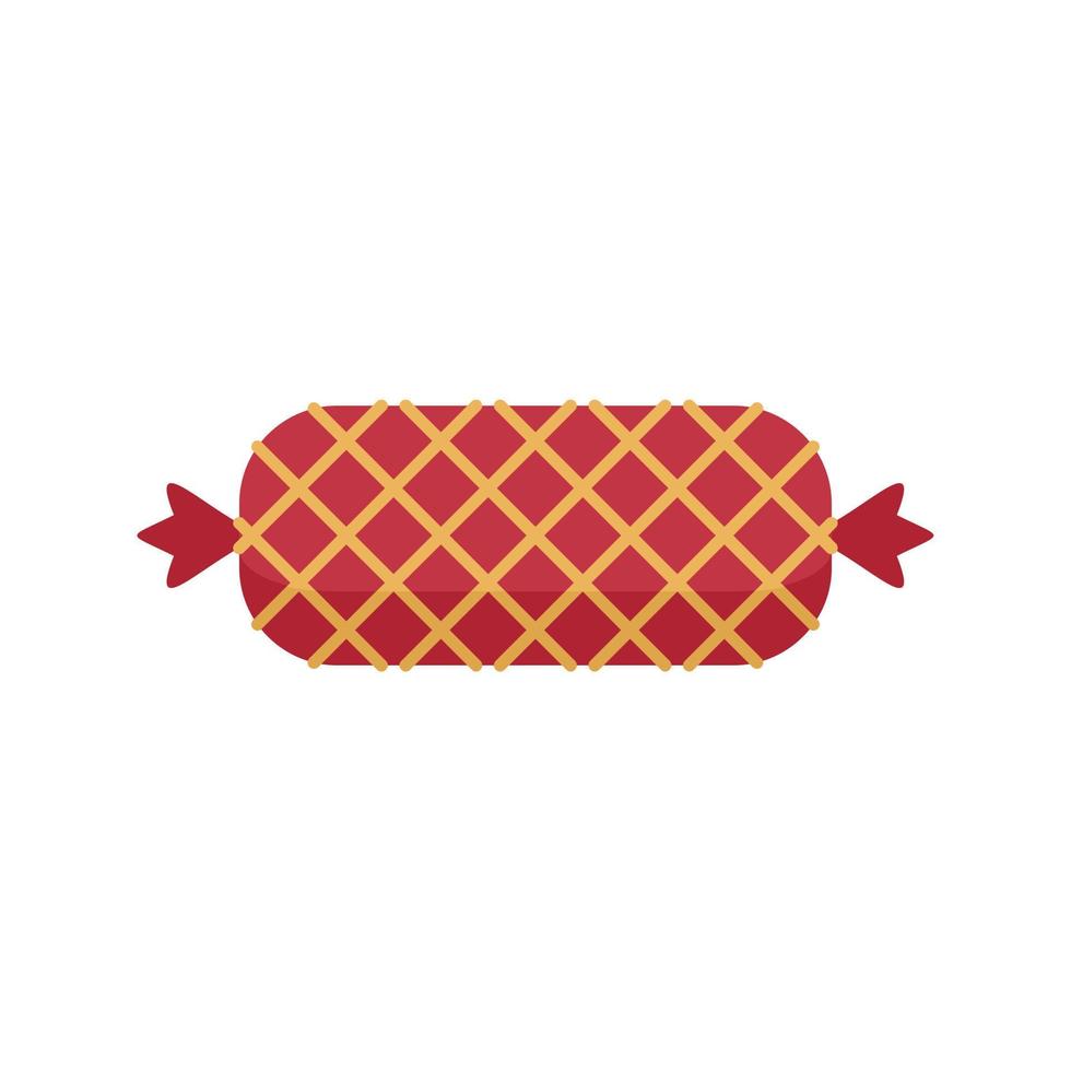 Grilled sausage icon flat isolated vector