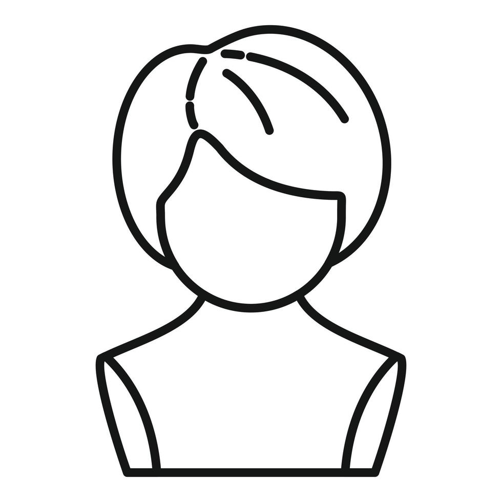 Back wig icon outline vector. Head style vector