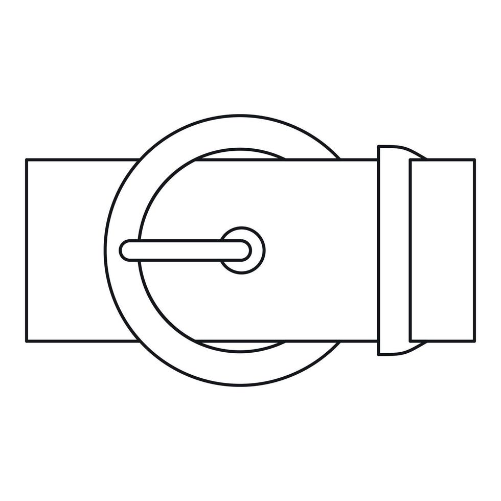 Round buckle icon, outline style vector