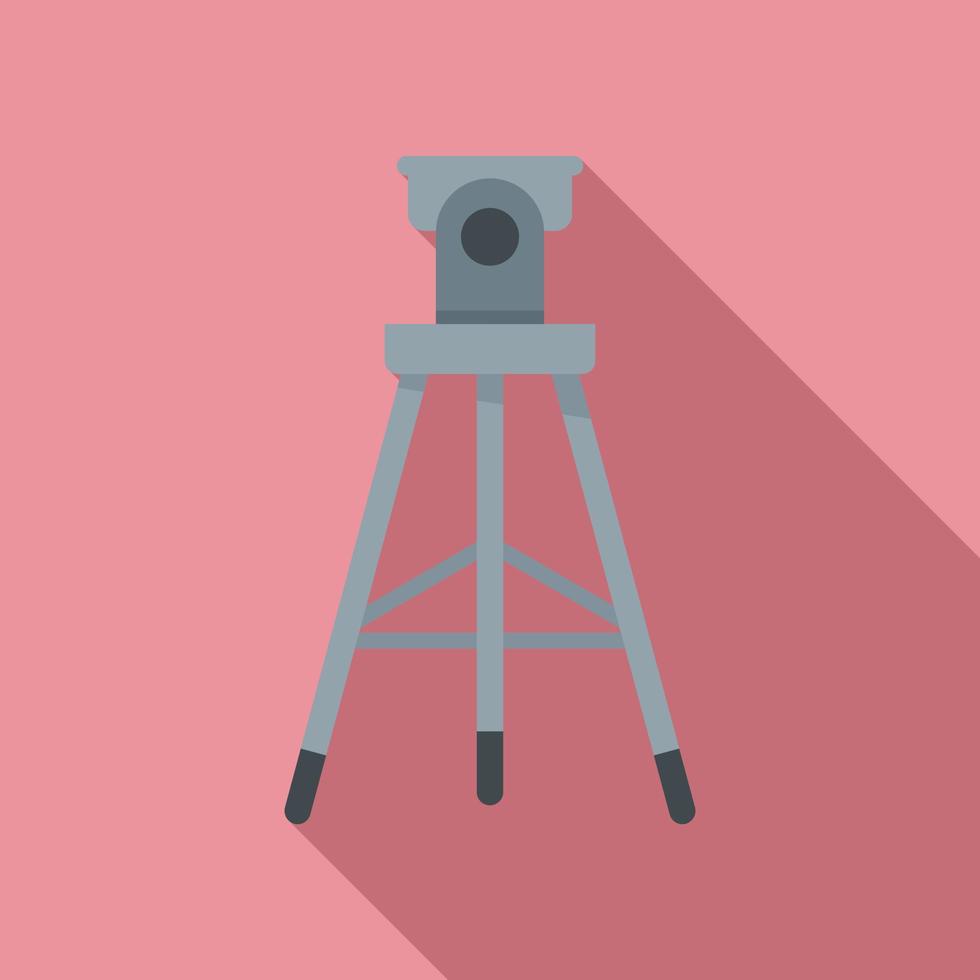 Video tripod icon flat vector. Photo camera stand vector