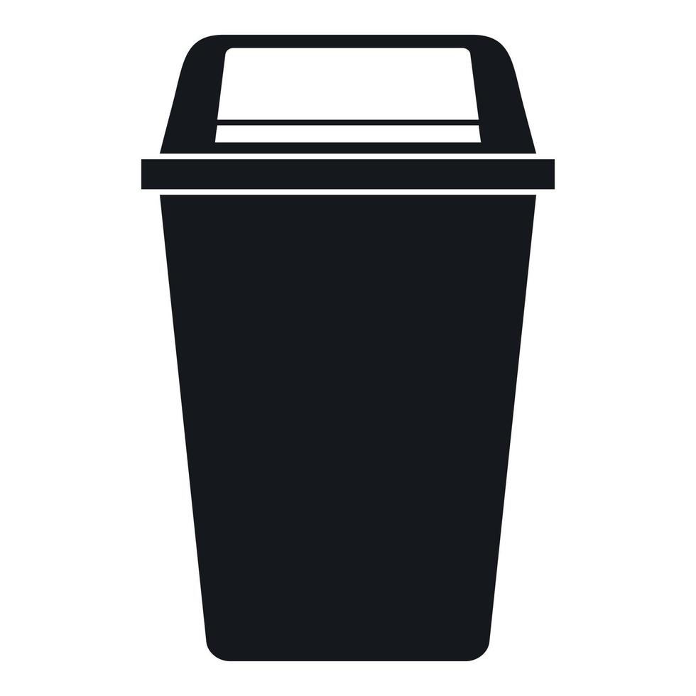 Plastic flip lid bin icon, simple style vector