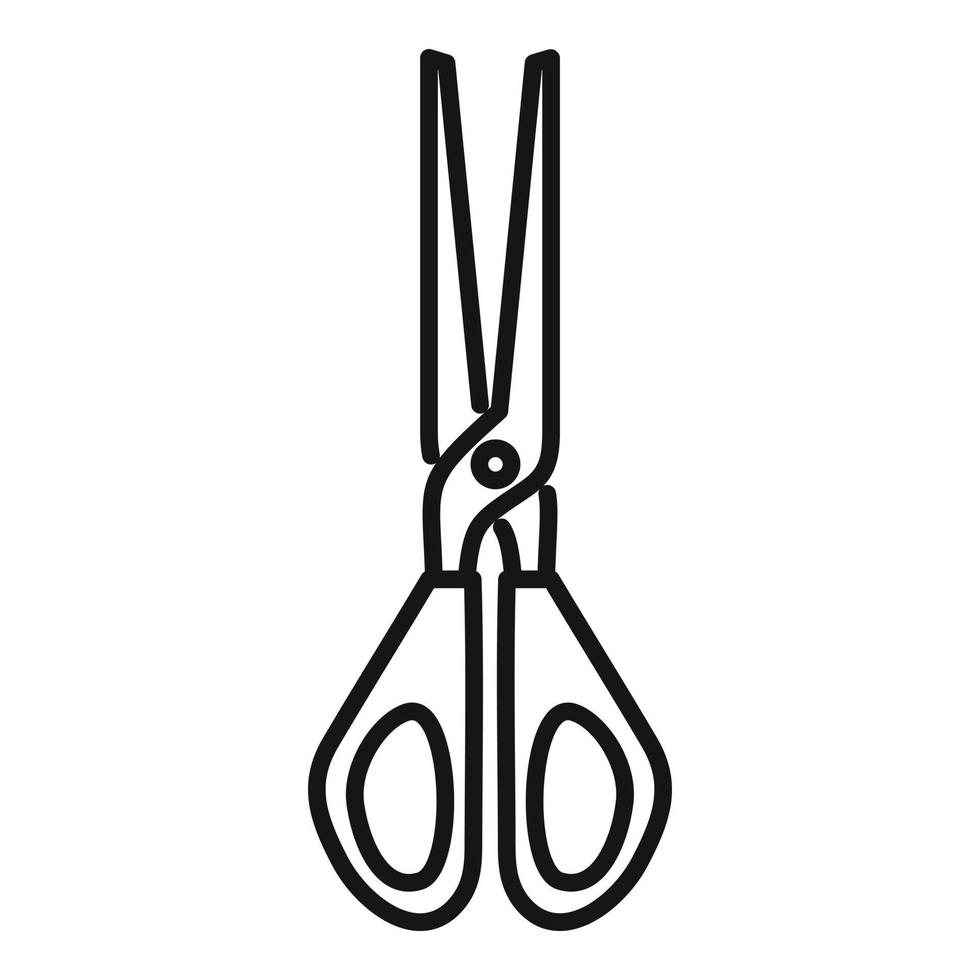 Fashion scissors icon outline vector. Wool knit vector