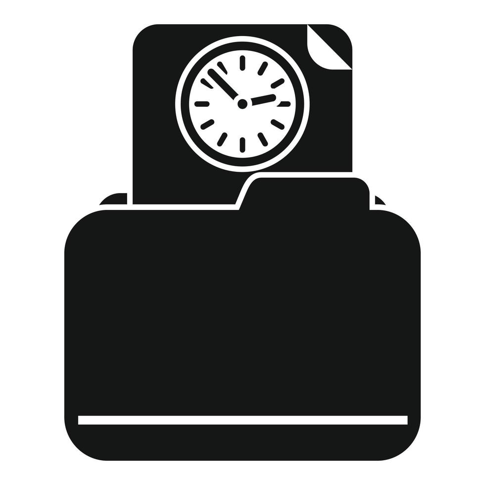 Folder clock icon simple vector. Work control vector