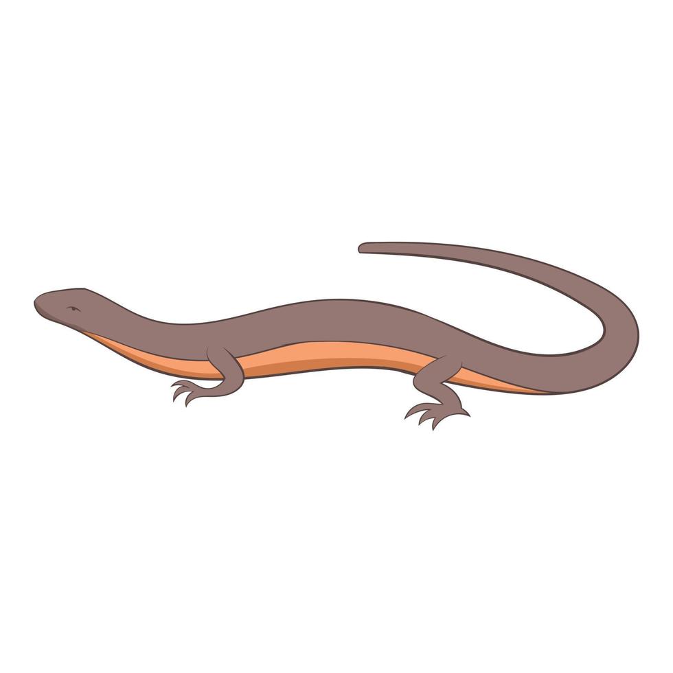 Gray lizard icon, cartoon style vector