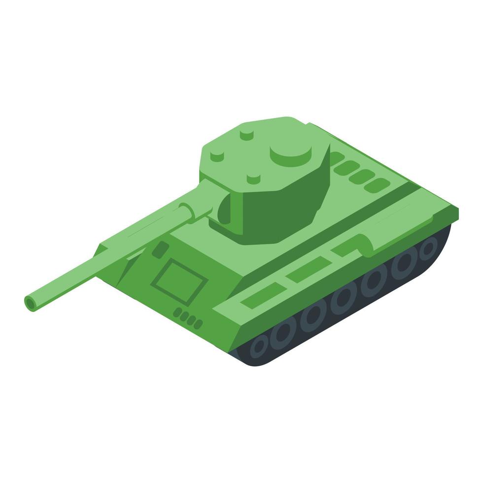 Tank vehicle icon isometric vector. Military gun vector