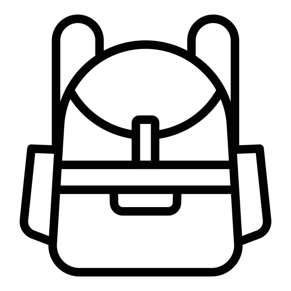 vector de contorno de icono de mochila de ciclista. engranaje del motor