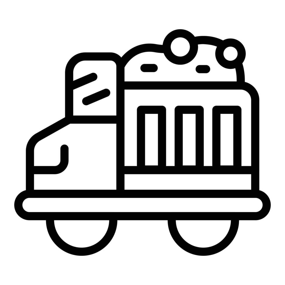 Miner truck icon outline vector. Gold stone vector