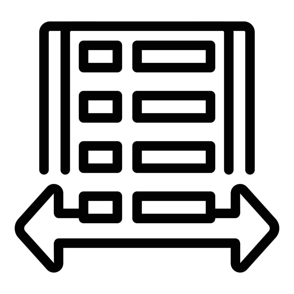 vector de esquema de icono de informe de trabajo. formulario de documento