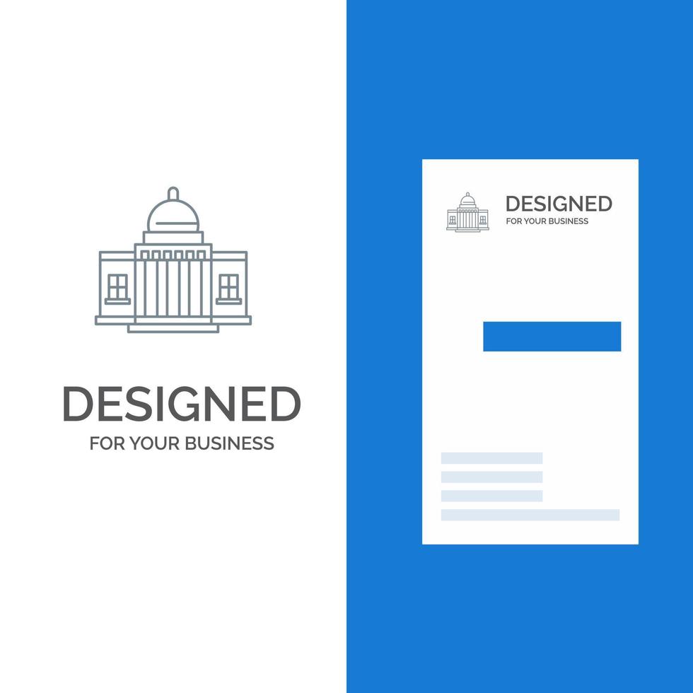 Whitehouse America White House Architecture Building Place Grey Logo Design and Business Card Template vector