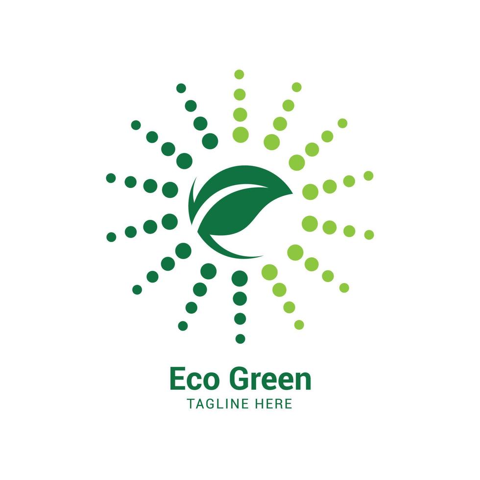 ilustración de vector de hoja verde en estilo de logotipo moderno y simple, perfecto para negocios de tecnología verde, logotipo de empresa agrícola