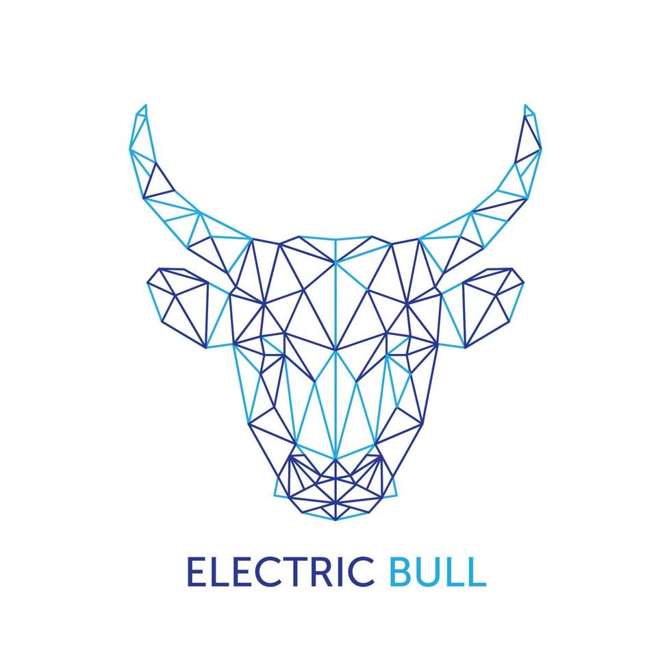 logotipo de cabeza de toro geométrico poligonal, perfecto para el diseño del logotipo de la empresa de servicios vector