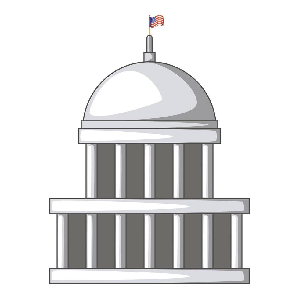 White house icon, cartoon style vector