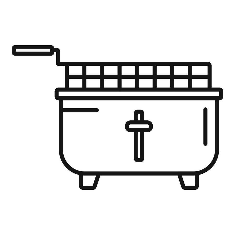 Deep fryer cooking icon outline vector. Fry basket vector