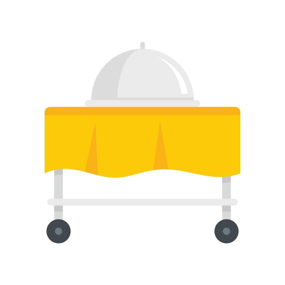 Room service cart tray icon flat isolated vector