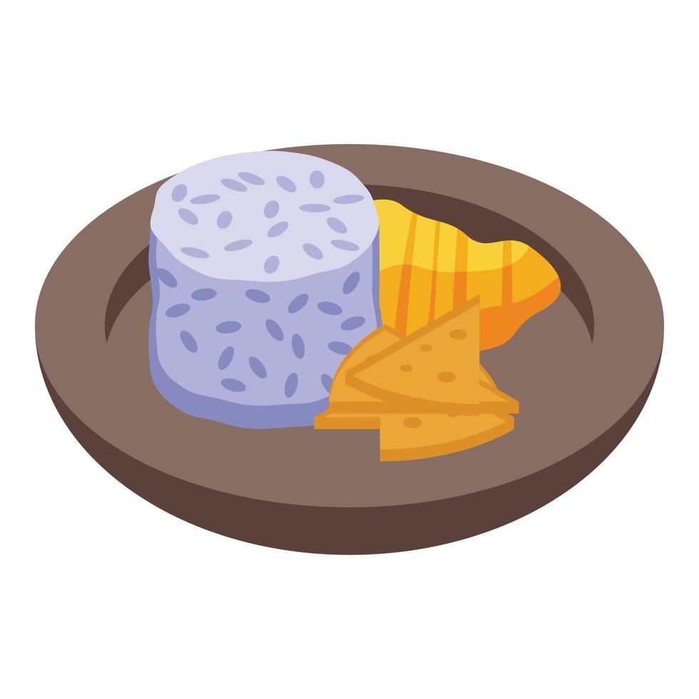 Rice food icon isometric vector. Travel day vector