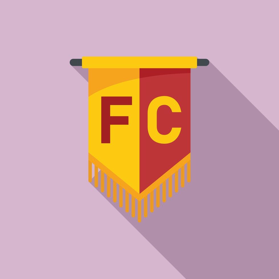 Football club emblem icon flat vector. Soccer badge vector