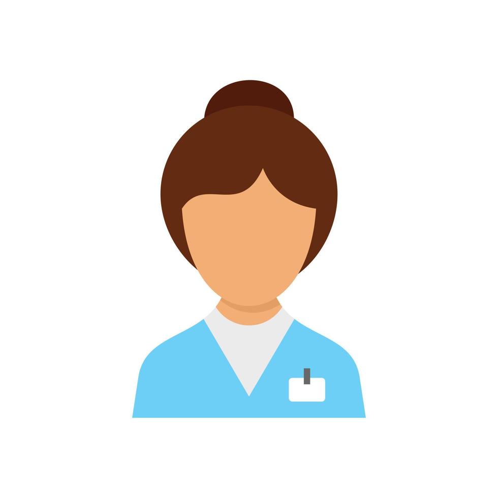 Female nurse icon flat isolated vector