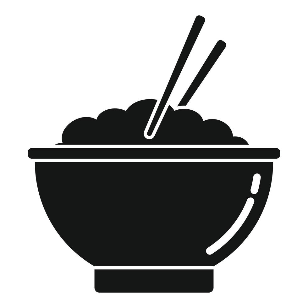 vector simple de icono de comida ramen. tazón de fideos