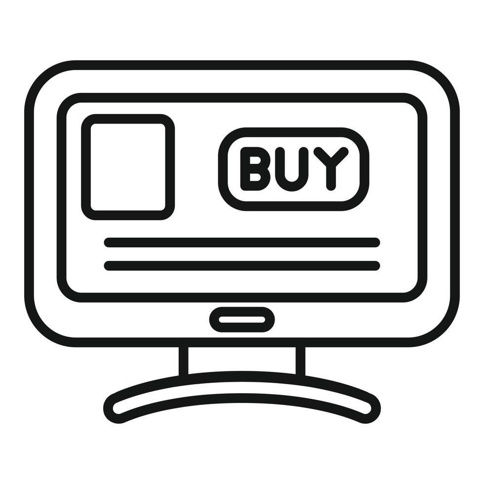 comprar vector de contorno de icono de tela. tienda de internet