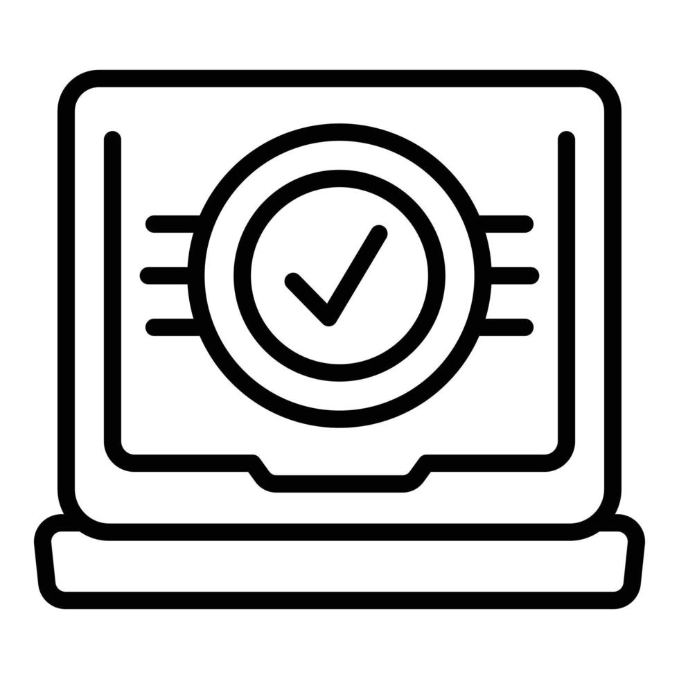 Approved online test icon outline vector. School study vector