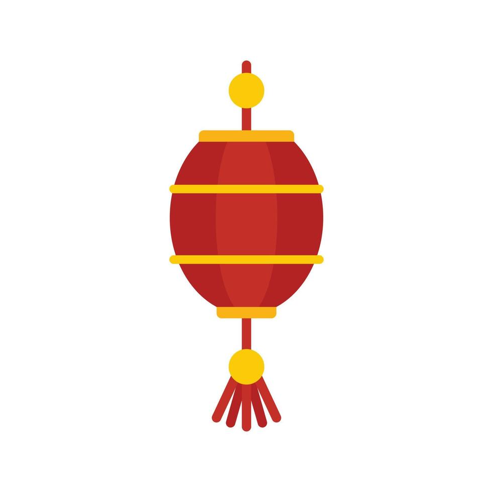 Happy chinese lantern icon flat isolated vector