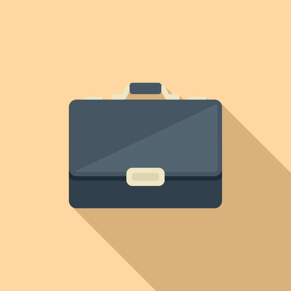 Leather briefcase icon flat vector. Work bag vector