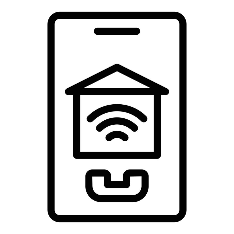 Smartphone home icon outline vector. Video work vector
