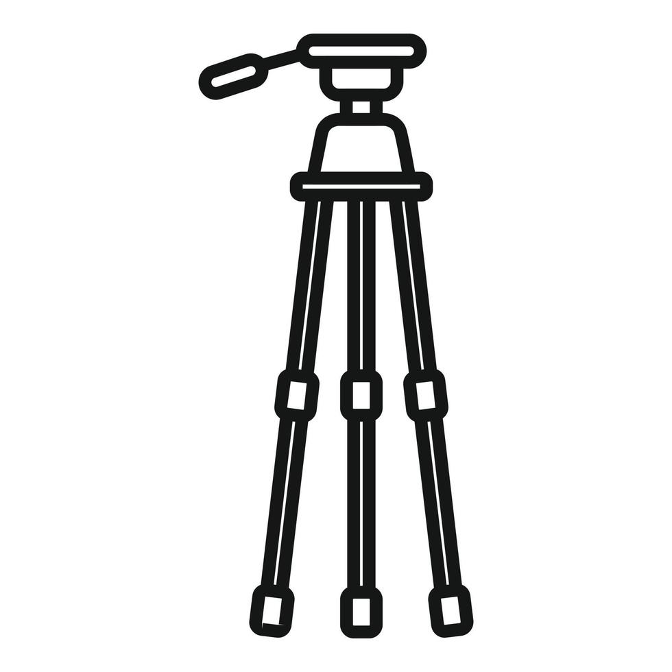 Photo tripod icon outline vector. Camera mobile stand vector