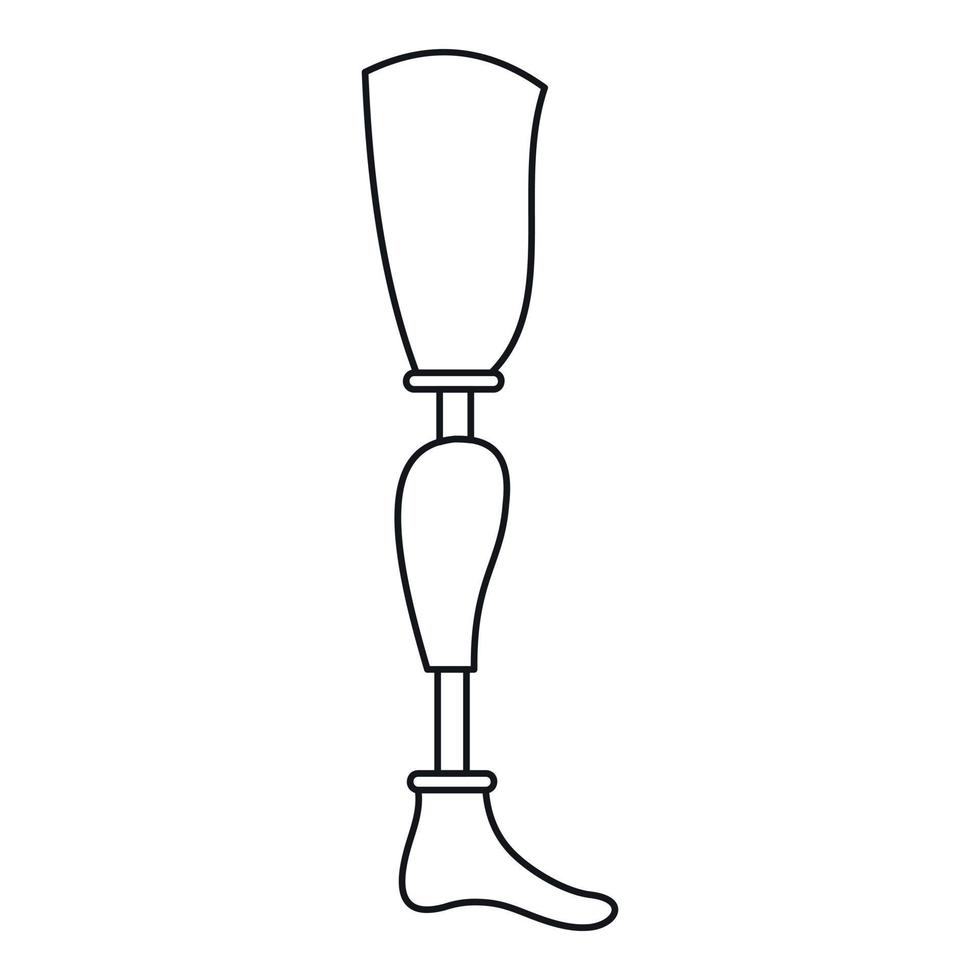 Prosthesis leg icon, outline style vector