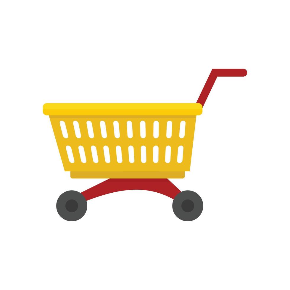 Supermarket cart icon flat isolated vector