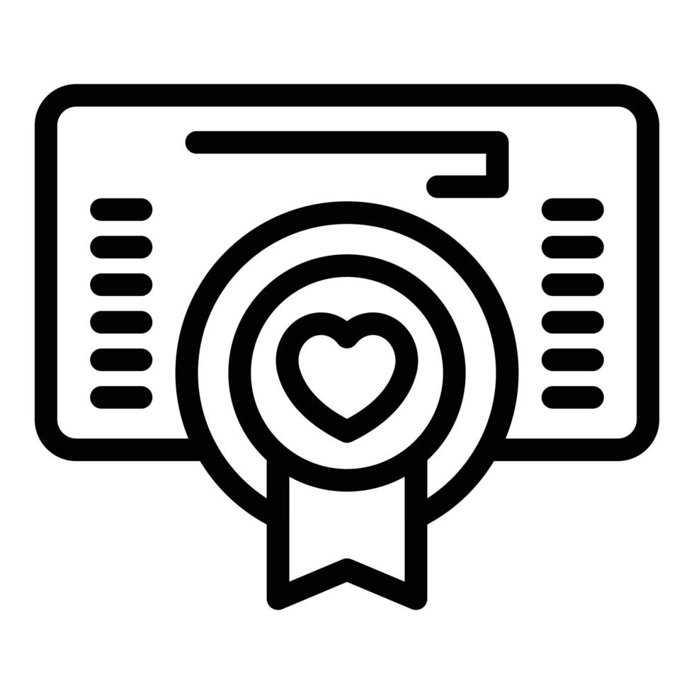 Healthy pass icon outline vector. Digital certificate vector