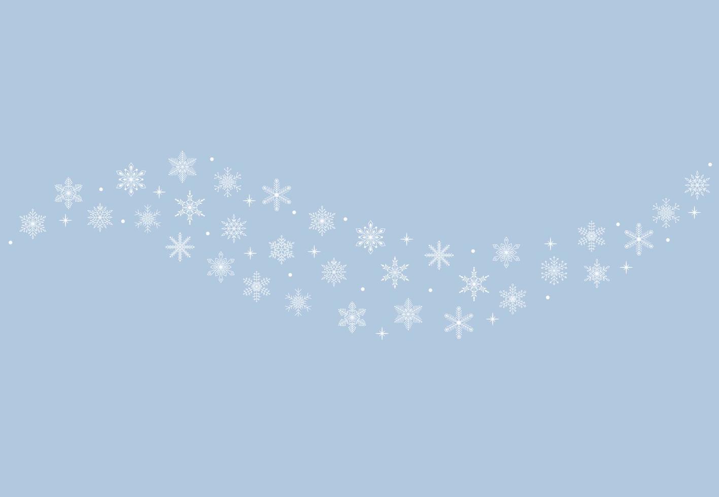 Merry Christmas and Happy New Year background with Christmas tree made of snowflakes. Vector illustration