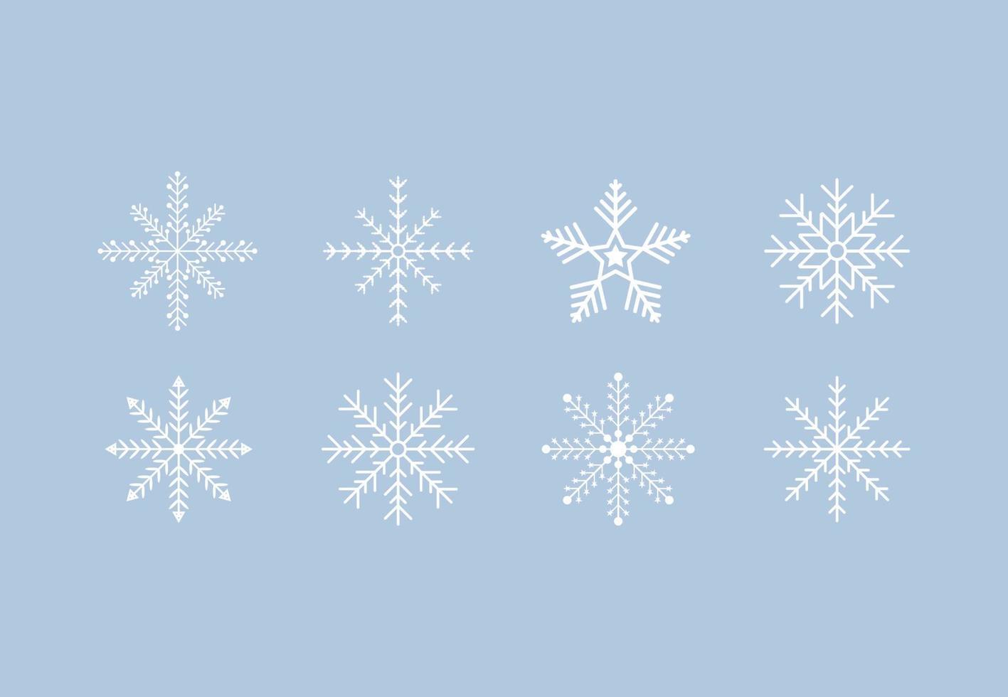 Snowflake icon or sign symbol collection. Vector illustration