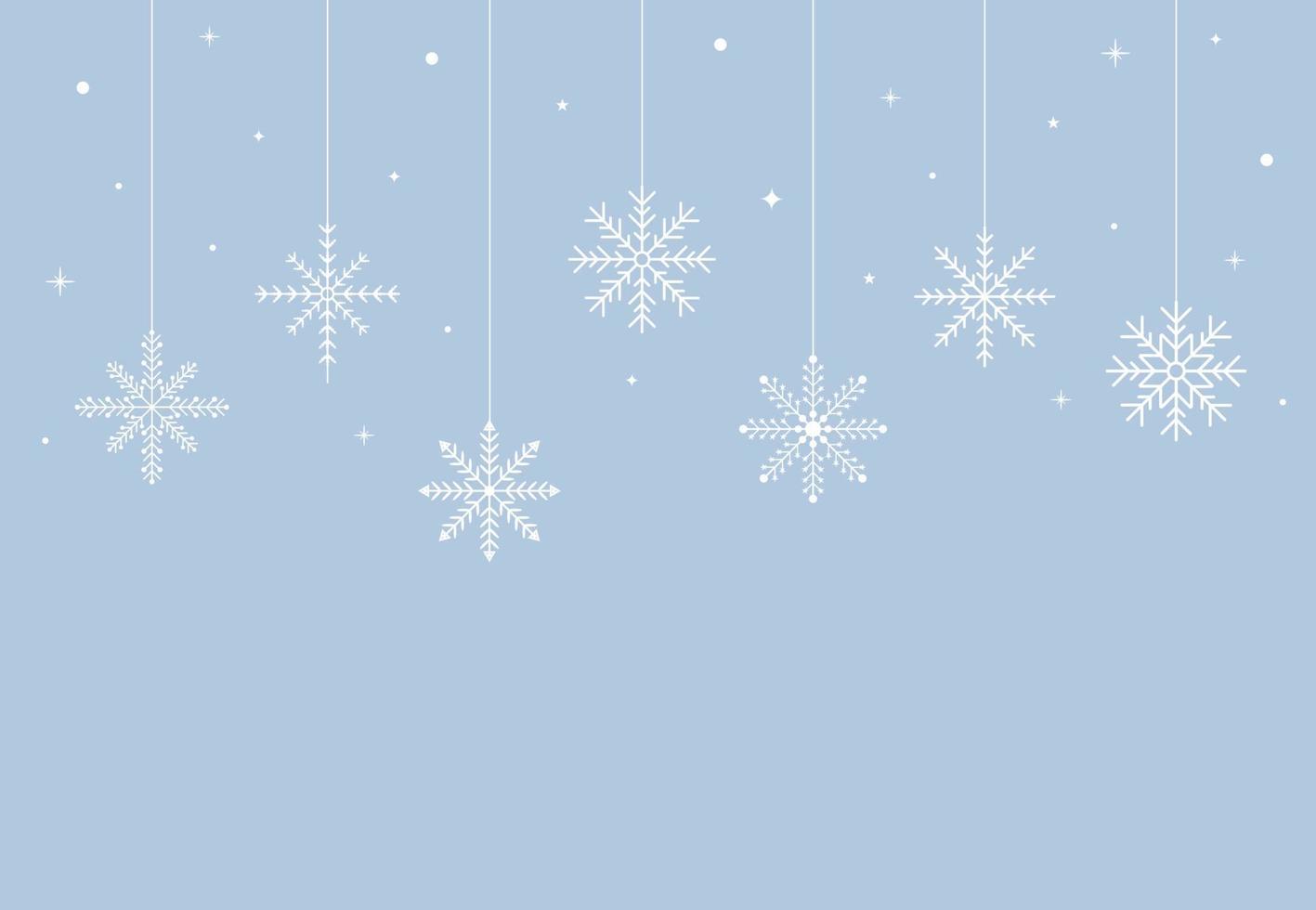 fondo de navidad. fondo decorativo de invierno con copos de nieve, nieve, elementos de diseño de estrellas. ilustración vectorial vector