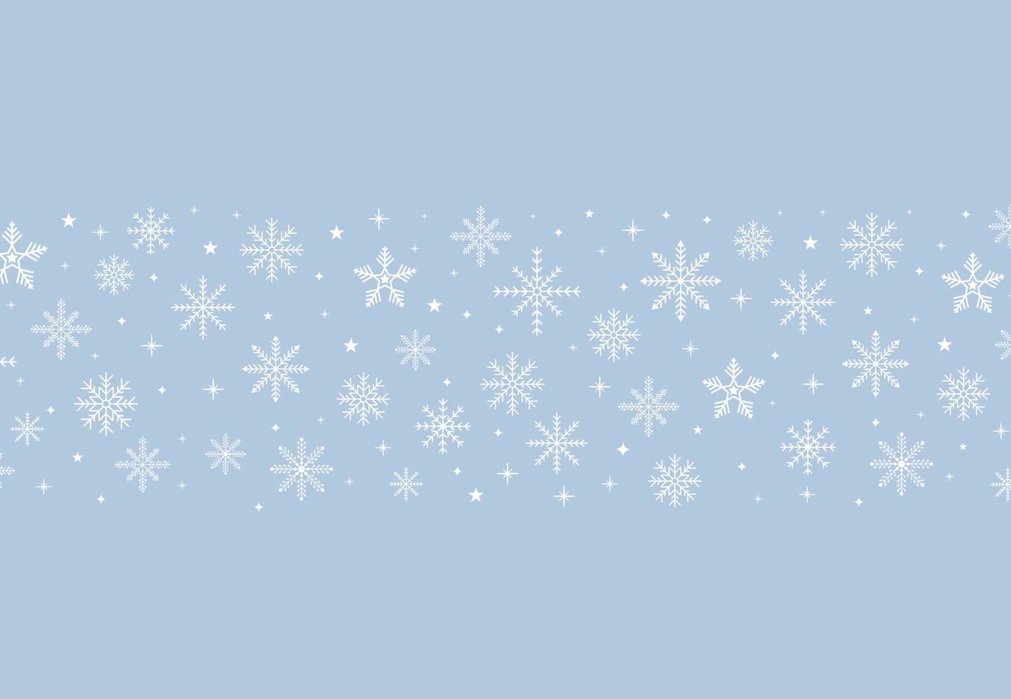 Christmas background. Decorative winter background with snowflakes, snow, stars design elements. Vector illustration