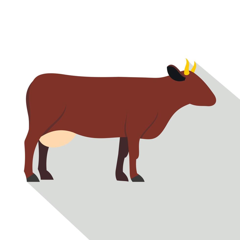 icono de vaca, estilo plano vector