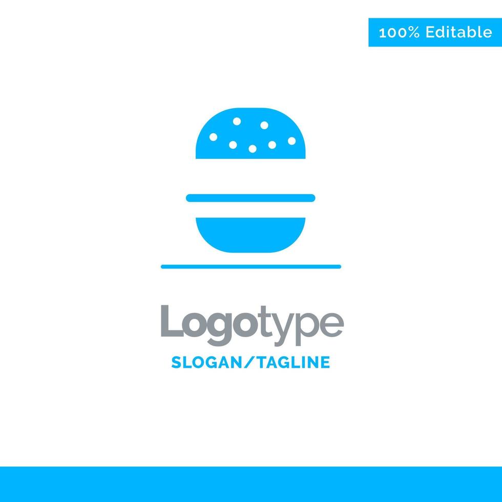 Burger Eat American Usa Blue Solid Logo Template Place for Tagline vector